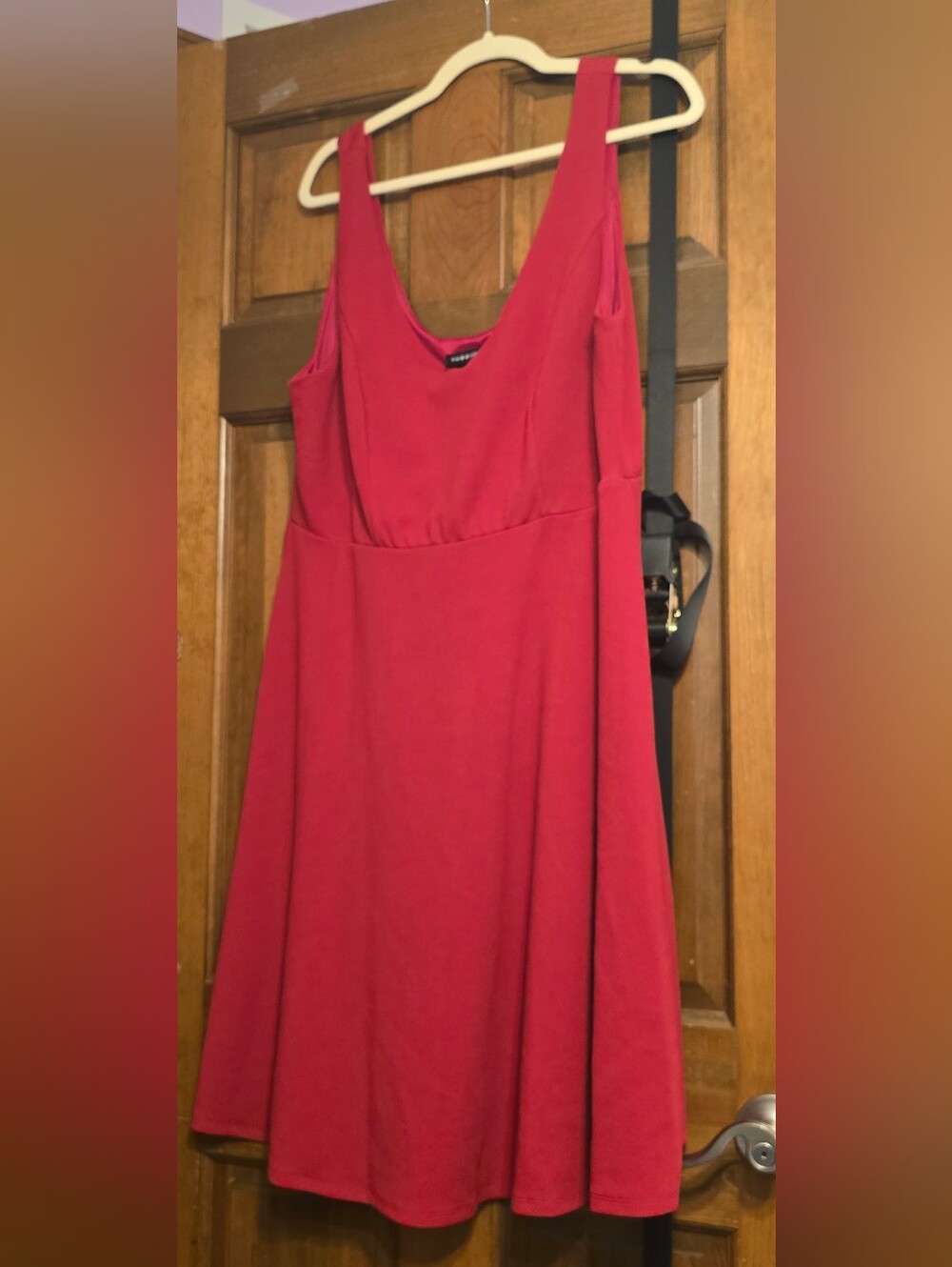 Red Sleeveless A-Line Dress -
